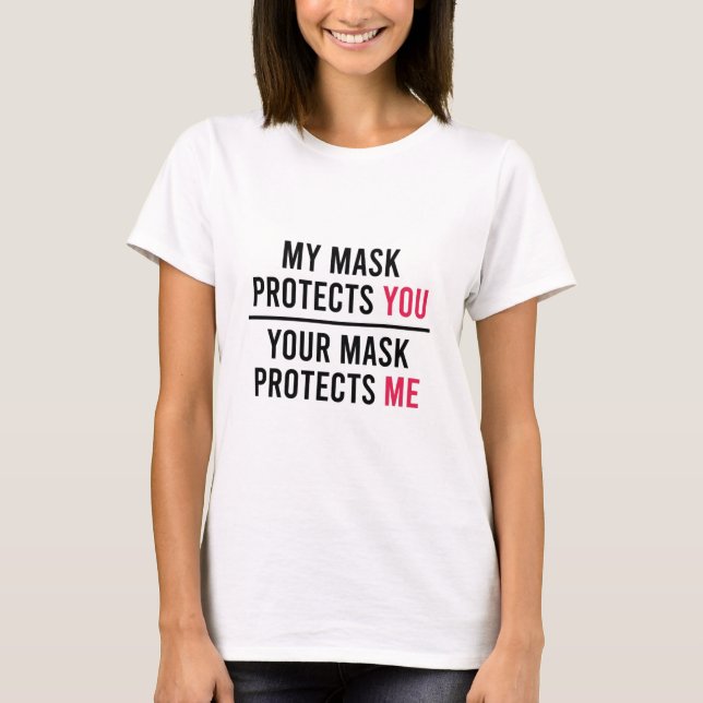 Camiseta Mi máscara te protege, tu máscara me protege (Anverso)