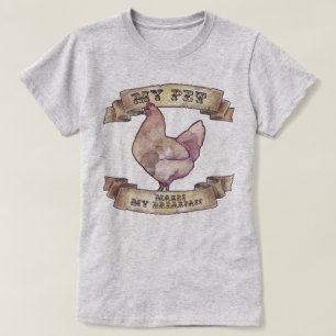 Camiseta Mi Mascota prepara mi desayuno con pollo acuático