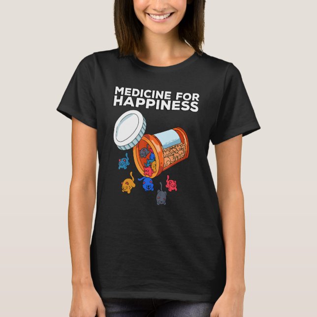 Camiseta Mi medicina feliz todos los días caja de píldoras  (Anverso)