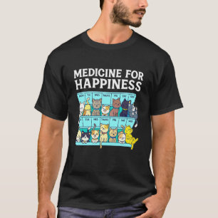 Camiseta Mi medicina para la felicidad llamada gatos todos
