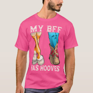 Camiseta Mi Mejor Amiga Tiene Pezuñas Caballos Divertidos C