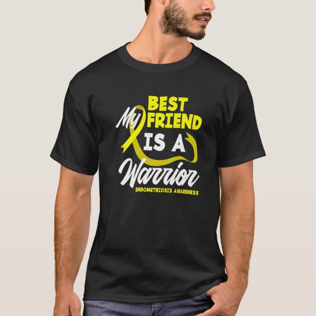 Camiseta Mi mejor amiga Warrier Yellow Ribbon Endometriosis (Anverso)