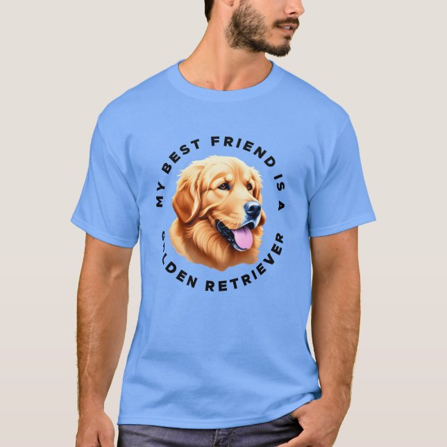 Camiseta Mi mejor amigo es un chico de Golden Retriever (Anverso)