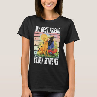 Camiseta Mi mejor amigo Golden Retriever Black