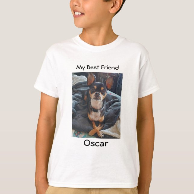 Camiseta Mi mejor amigo | Nombre e imagen personales de per (Anverso)