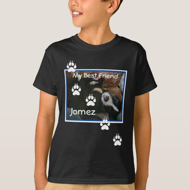 Camiseta Mi mejor amigo | Nombre e imagen personales de per (Anverso)