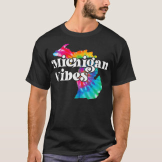 Camiseta MI Michigan Vibes  Rainbow Tie Dye Michigan