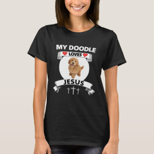 Camiseta Mi Mini Doodle Dorado ama a Jesús Perro Cristiano
