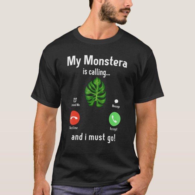 Camiseta Mi monastera llama a la planta interior Monstera D (Anverso)