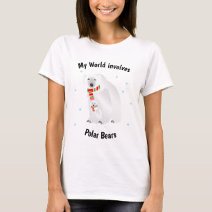 Camiseta Mi mundo involucra a osos polares con bufanda a ra