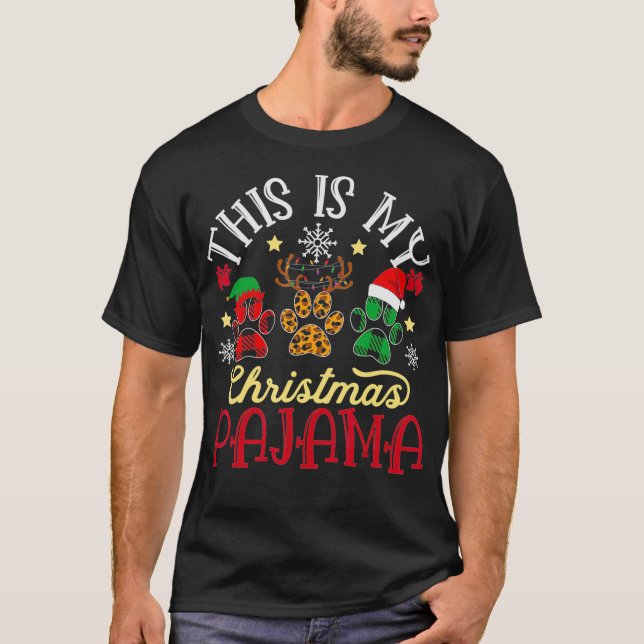 Camiseta Mi Navidad Pajama Xmas Perro de gato animal amante (Anverso)