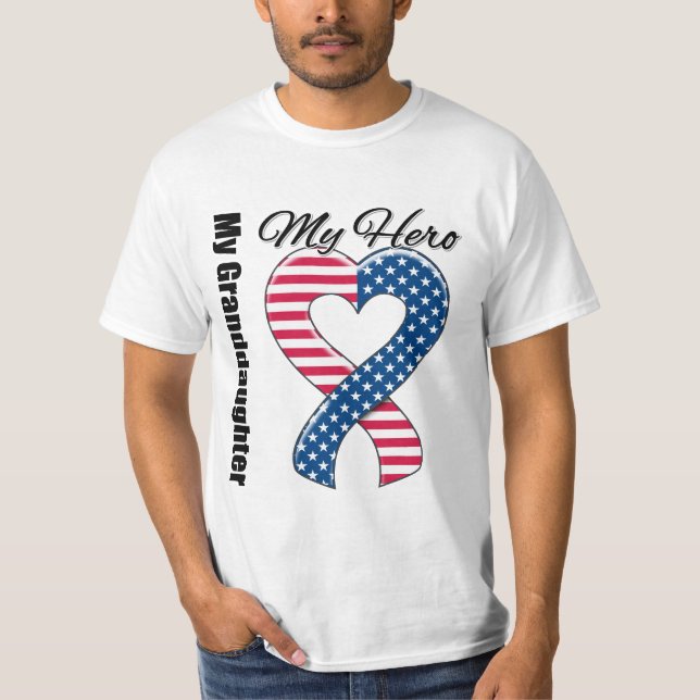 Camiseta Mi nieta mi cinta patriótica de los E.E.U.U. del (Anverso)