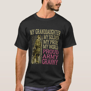 Camiseta Mi nieta, mi heroína soldado, orgullosa doncella d