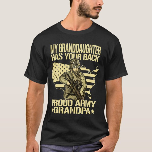 Camiseta Mi Nieta Tiene La Espalda - Orgulloso Abuelo Del E (Anverso)