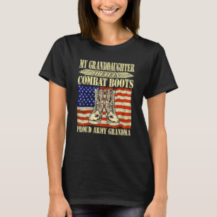 Camiseta Mi Nieta Usa Boots De Combate Orgullosos Gra Del E