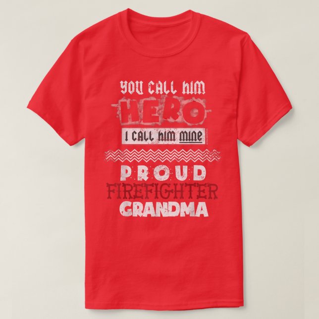 Camiseta Mi Nieto Es Un Bombero Orgulloso Gra (Diseño del anverso)