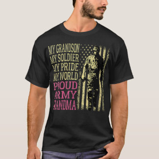 Camiseta Mi nieto mi héroe soldado orgullosa abuela del ejé