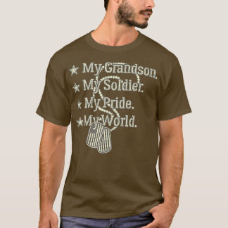Camiseta Mi nieto mi soldado héroe orgulloso abuelo militar