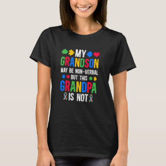 Camiseta Mi nieto orgulloso autismo abuelo Guerrero autismo