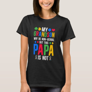 Camiseta Mi nieto orgulloso autismo papá guerrero del autis