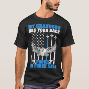 Camiseta Mi Nieto Tiene Su Fuerza Aérea Orgullosa Nana Mil