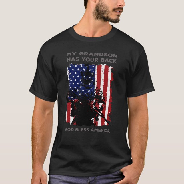Camiseta Mi nieto tiene su parte posterior - militar (Anverso)