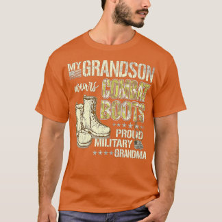 Camiseta Mi Nieto Usa Boots De Combate - Orgulloso Ejército