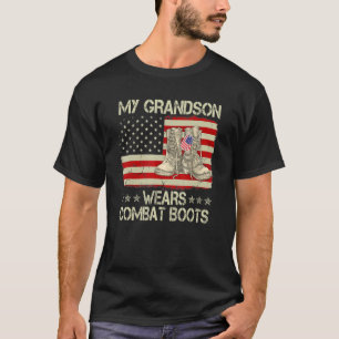 Camiseta Mi Nieto Usa Boots De Combate Orgulloso Retiro Mil