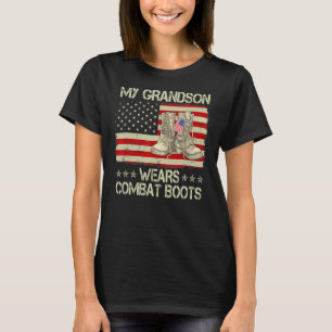 Camiseta Mi Nieto Usa Boots De Combate Orgulloso Retiro Mil