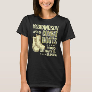 Camiseta Mi nieto usa botes de combate Orgulloso Gran Milit