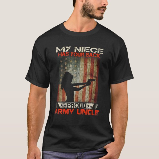 Camiseta Mi Niña Tiene La Espalda - Orgulloso Tío Militar (Anverso)