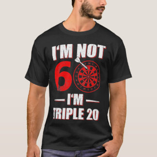 CAMISETA MI NO 60 IM TRIPLE 20 DIVERSIÓN DART BIRTHDAY GIFT