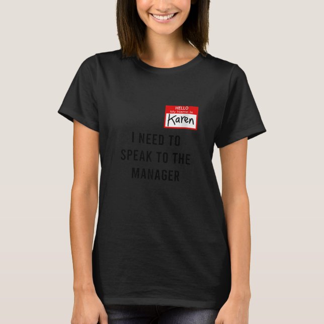 Camiseta Mi nombre es Karen Halloween Puedo hablar con el h (Anverso)