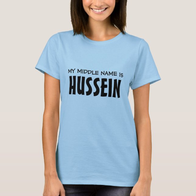 CAMISETA MI NOMBRE MEDIO ES HUSSEIN (Anverso)