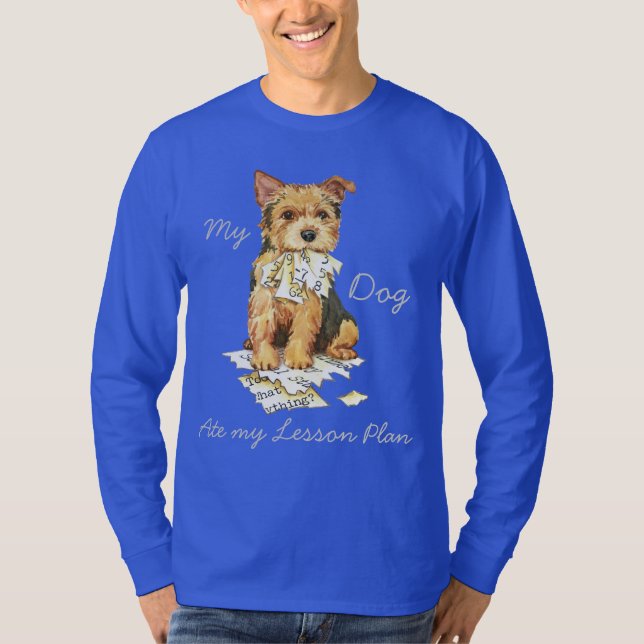 Camiseta Mi Norwich Terrier comió mi plan de clases (Anverso)