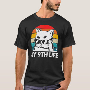 Camiseta Mi noveno cumpleaños de vida Kitten Bday Dad Chist