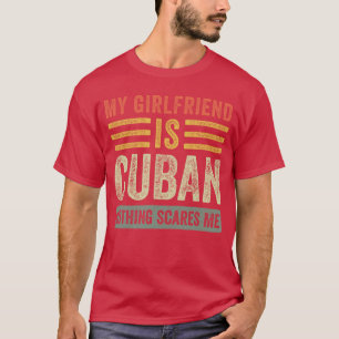 Camiseta Mi novia es cubana nada me asusta chico divertido