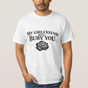Camiseta Mi Novia Te Enterrará Rosa Gótica