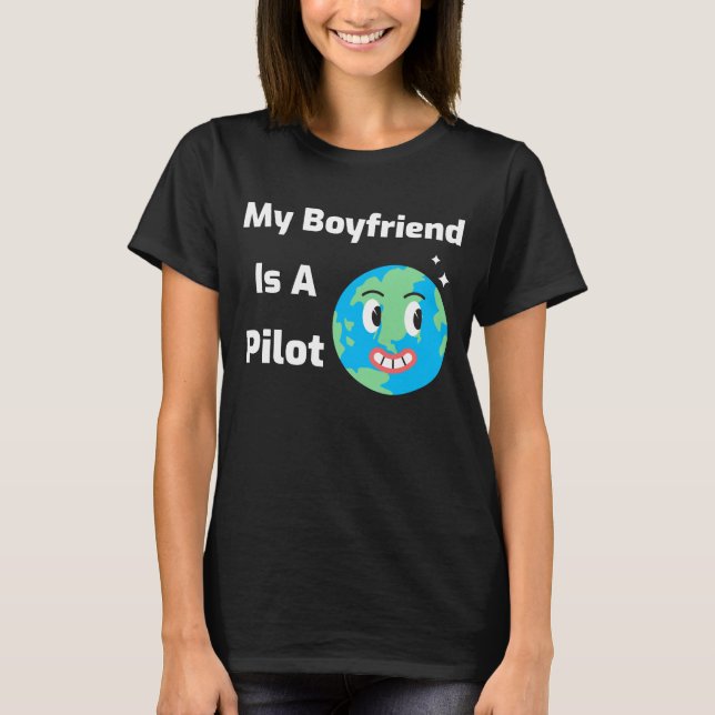 Camiseta Mi novio es piloto (Anverso)