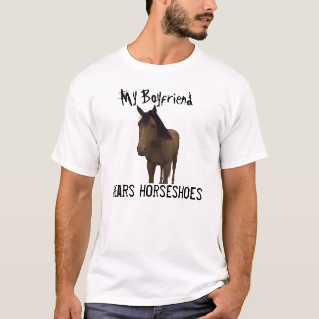 Camiseta Mi novio lleva las herraduras - Brown/hígado (Anverso)