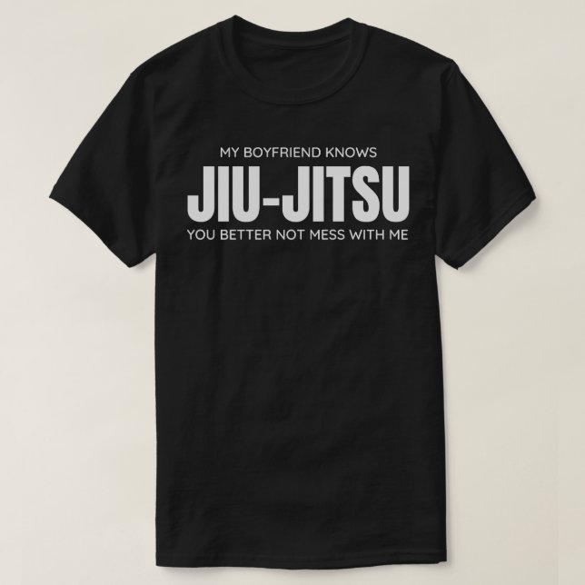 Camiseta Mi Novio Sabe JiuJitsu Mejor No Mess Wi (Diseño del anverso)