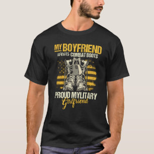 Camiseta Mi Novio Usa Boots De Combate Girlfrie Militar