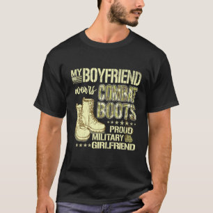 Camiseta Mi Novio Usa Boots De Combate Girlfrien Militar