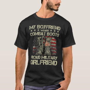 Camiseta Mi Novio Usa Boots De Combate Orgullosos Gir Milit