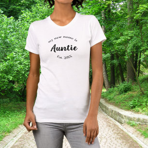 Camiseta Mi nuevo nombre es Tía Est Año Negro