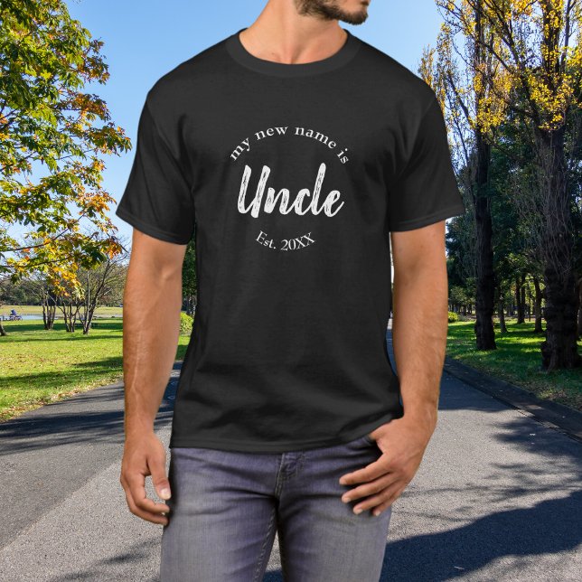 Camiseta Mi nuevo nombre es tío nuevo tío Est en negro (Subido por el creador)