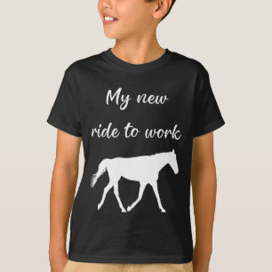 Camiseta Mi nuevo viaje al trabajo por caballos es gracioso