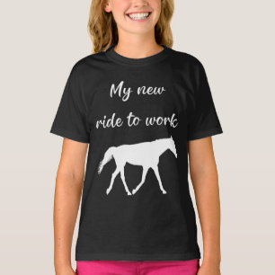 Camiseta Mi nuevo viaje al trabajo por caballos es gracioso