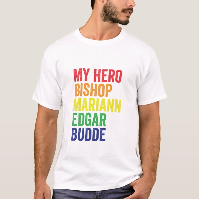 Camiseta Mi Obispo Héroe Mariann Edgar Budde Trans LGBT (Anverso)