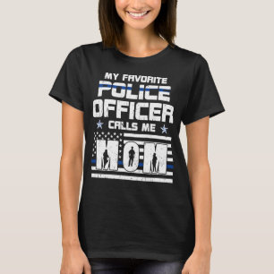 Camiseta Mi oficial de policía favorito me llama bandera de